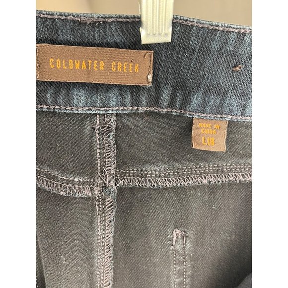 Coldwater Creek women’s size L 18 soft blue denim stretch zip two button four po - Picture 8 of 10